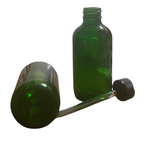 Set of Two Green Glass Bottle Droppers - Picture 2 of 5